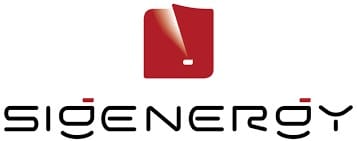 Logo van Sigenergy met een rode en zwarte kleurstelling.
